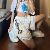 Chicmy-90s streetwear Letter printed basketball shorts women's 2022 summer ins loose casual all-match five-point high waisted shorts women's