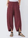 Chicmy-JFN Solid Tulip Hem Casual Pants