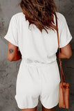 CHICMY- Casual Street Solid Pocket Frenulum V Neck Loose Jumpsuits