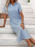 Chicmy- Shirt Collar Casual Buttoned Shirt Dress