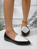 Chicmy- Minimalist Color Block Slip On Shoes