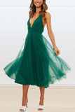 Chicmy-new fashion trend Feeling Romantic V Neck Tulle Midi Dress