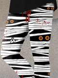 Chicmy- Halloween Mummy Bandages Blood Splatter Art Legging