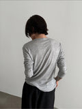 Chicmy- Tencel Long-Sleeve Henley Pullover