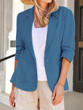 Chicmy- Plain Shawl Collar Casual Loose Blazer