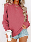 Chicmy- Knitted Crew Neck Casual Plain Sweatshirt