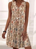 Chicmy- Casual Loose Floral V Neck Dress