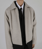 Chicmy- RT No. 3402 WOOLEN ZIP-UP COLLAR JK