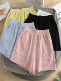 Chicmy-Casual Pockets Plain Shorts