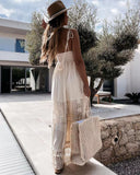 Chicmy-Eyelet Bohemian Crochet Knitted Lace Tassel Fringe Dress