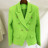 Chicmy-nye outfits women casual outfits 'Leosoxs' Green & Yellow Blazer