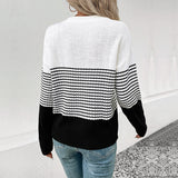 Chicmy-New Striped Knitwear Women Sweater Clothing Long Sleeve O Neck Knitted Pullover Tops Winter Warm Clothes Female Jersey Outfits