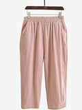 Chicmy- Plain Casual Cotton Pants