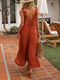 CHICMY- Women's Jumpsuits Solid Wide Leg Vacation Holiday Jumpsuits