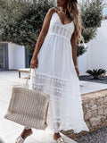 Chicmy-Eyelet Bohemian Crochet Knitted Lace Tassel Fringe Dress