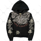 Chicmy-90s streetwear High street hip-hop skull letter print casual versatile oversized hoodie for men y2k baggy aesthetic fashion popular sweatshirts