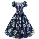 Chicmy-new fashion trend Summer Puff Sleeve  Elegant Print Vintage Dress