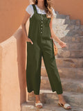 CHICMY- Retro Solid Buttoned Pocket Jumpsuit