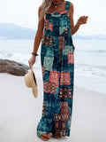 CHICMY- Women's Overall Jumpsuits Tribal Country Style Cotton Linen Jumpsuits