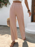 Chicmy- Loose Plain Casual Drawstring Pants