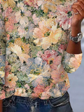 Chicmy- Loose Casual Crew Neck Floral T-Shirt