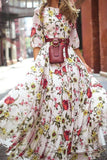 Chicmy-new fashion trend Women's  Fashion Printed Chiffon Vacation Dress