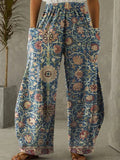 Chicmy--Women Ethnic Vintage Cotton-Blend Casual Wide-Leg Pants