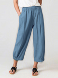 Chicmy- Plain Loose Casual Cotton Pants