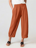 Chicmy- Plain Loose Casual Cotton Pants