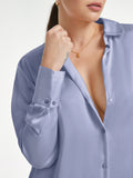 CHICMY- Relaxed Flowy Satin Button Up Shirt