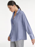 CHICMY- Relaxed Flowy Satin Button Up Shirt