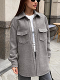 CHICMY- Longline Tie Front Button Down Jacket