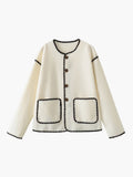 Chicmy-Autumn Jackets Outwear Essential Contrast Trim Coat