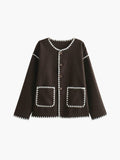 Chicmy-Autumn Jackets Outwear Essential Contrast Trim Coat