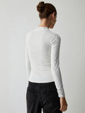 CHICMY- Knotted Ruched Long Sleeve Shirt