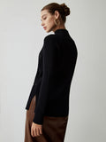 CHICMY- Mock Neck Slit Sweater