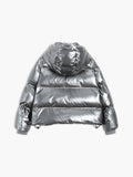 Chicmy-Winter Outfits Christmas Thanksgiving Gift New Year's Eve Outfits Streetwear Fashion Metallic Puffer Wind Protection Hooded Coat