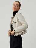 CHICMY- Old Money Tweed Contrast Trim Metallic Button Jacket