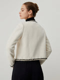 CHICMY- Old Money Tweed Contrast Trim Metallic Button Jacket