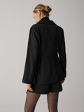 CHICMY- Drawstring Waist Button Blazer