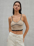 CHICMY- Eyelet Crop Sweater Vest