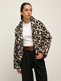 Chicmy-Winter Outfits Christmas Thanksgiving Gift New Year's Eve Outfits Streetwear Fashion Leopard Printed Lapel Winter Coat