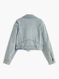 Chicmy-Asymmetrical Zipper Belted Denim Jacket