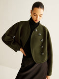 Chicmy-Winter Outfits Christmas Thanksgiving Gift New Year's Eve Outfits Streetwear Fashion Asymmetrical Button Crop Tweed Coat