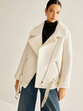 Chicmy-Autumn Jackets Outwear Asymmetrical Zipper Fleece Jacket