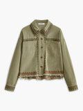 Chicmy-Autumn Jackets Outwear Boheme Button Short Polo Jacket