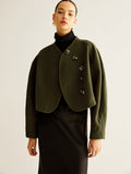 Chicmy-Winter Outfits Christmas Thanksgiving Gift New Year's Eve Outfits Streetwear Fashion Asymmetrical Button Crop Tweed Coat