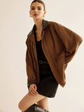 Chicmy-Autumn Jackets Outwear Contrast Collar Suede Jacket