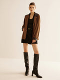 Chicmy-Autumn Jackets Outwear Contrast Collar Suede Jacket