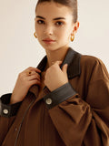 Chicmy-Autumn Jackets Outwear Contrast Collar Suede Jacket